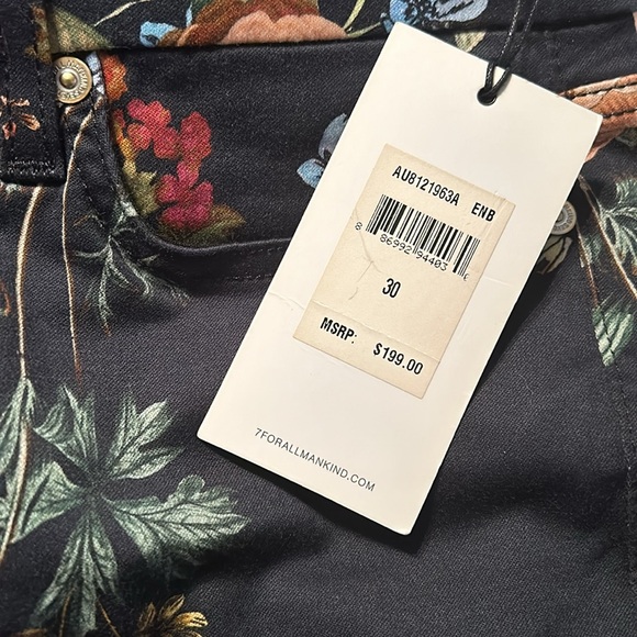 ✨HP✨ NWT $199 7 For All Mankind Skinny Ankle English Botanical - Picture 5 of 7